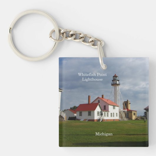 Belangrijkste keten van Whitefish Point Lighthouse Sleutelhanger (Voorkant)