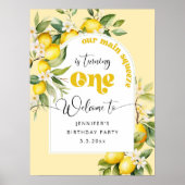 Belangrijkste knijp citroen 1e verjaardagsfeestje  poster (Voorkant)