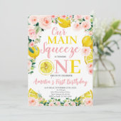 Belangrijkste knijp eerste verjaardag, citroen eer kaart (Staand voorkant)