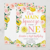 Belangrijkste knijp eerste verjaardag, citroen eer kaart (Voorkant / Achterkant)