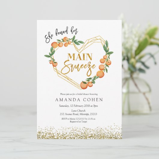 Belangrijkste knijpen Sinaasappel bruids douche ui Kaart (Staand voorkant)