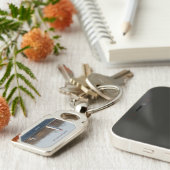 Belangrijkste metalen keten op Duck Island Sleutelhanger (Zijkant)