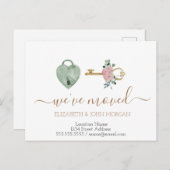 Belangrijkste Rozen Nieuw adres Aankondigingskaart (Voorkant / Achterkant)