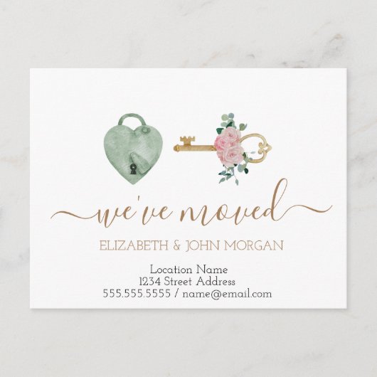 Belangrijkste Rozen Nieuw adres Aankondigingskaart (Voorkant)