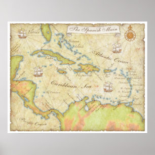 Belangrijkste Spaanse kaart Poster