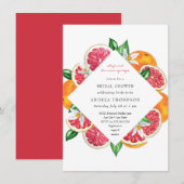 Belangrijkste squeeze | Citrus | Bloemen Vrijgezel Kaart (Voorkant / Achterkant)