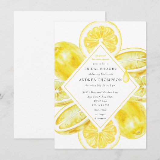 Belangrijkste squeeze | Citrus | Citroengeel Vrijg Kaart (Voorkant / Achterkant)