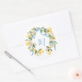 Belangrijkste Squeeze Citrus Citrus Monogram Vrijg Ronde Sticker (Envelop)