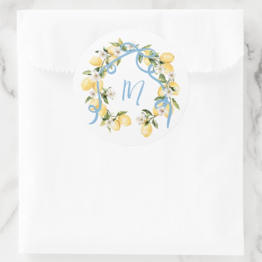 Belangrijkste Squeeze Citrus Citrus Monogram Vrijg Ronde Sticker (Tas)