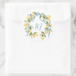 Belangrijkste Squeeze Citrus Citrus Monogram Vrijg Ronde Sticker