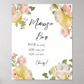 Belangrijkste squeeze | Citrus | Roze Bloemen Mimo Poster (Voorkant)