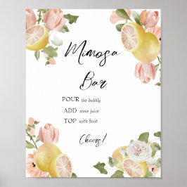 Belangrijkste squeeze | Citrus | Roze Bloemen Mimo Poster