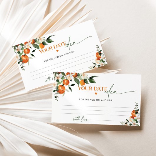 Belangrijkste squeeze citrus thema Datum nacht ide Informatiekaartje