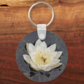 Belangrijkste supporter: witte zee-roos bloem sleutelhanger (Voorkant)