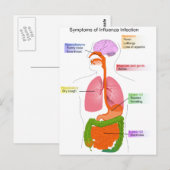 Belangrijkste symptomen van een influenzageïnfecte briefkaart (Voorkant / Achterkant)