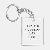 Belangrijkste tekens Pride en Prejudice Jane Auste Sleutelhanger (Voorkant Links)