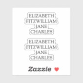 Belangrijkste tekens Pride en Prejudice Jane Auste Sticker (Vel)