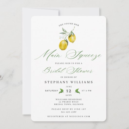 Belangrijkste uitnodiging van het Bridal van het V (Voorkant)