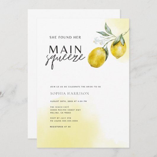 Belangrijkste uitnodiging van het Bridal van het V (Voorkant / Achterkant)