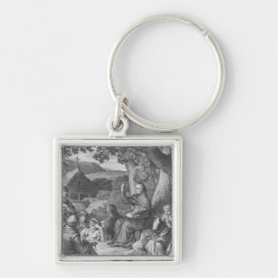 Belardplechtigheid in de verlaten Champagne Sleutelhanger