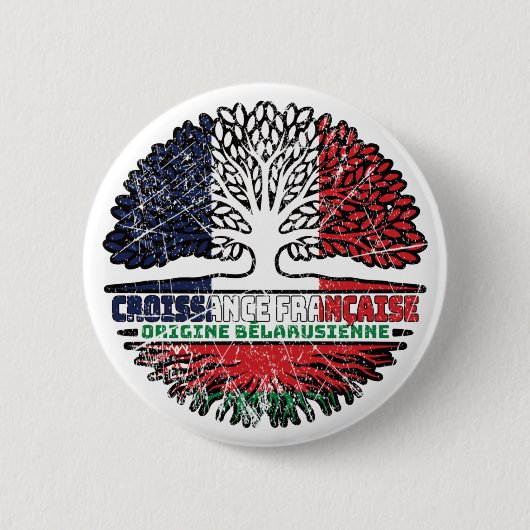Belarus Belarusian Belarussian French France Tree Ronde Button 5,7 Cm (Voorkant)
