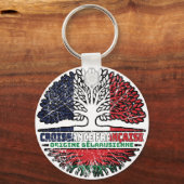 Belarus Belarusian Belarussian French France Tree Sleutelhanger (Achterkant)