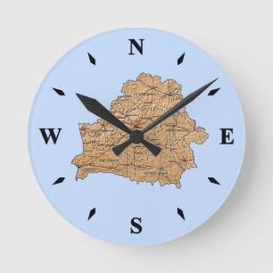 Belarus Map Clock Ronde Klok