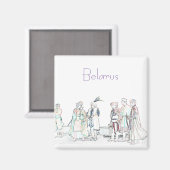 Belarus Old Outfit Sketch Magnet (Voorkant / Achterkant)