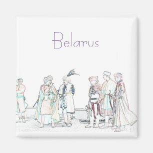 Belarus Old Outfit Sketch Magnet