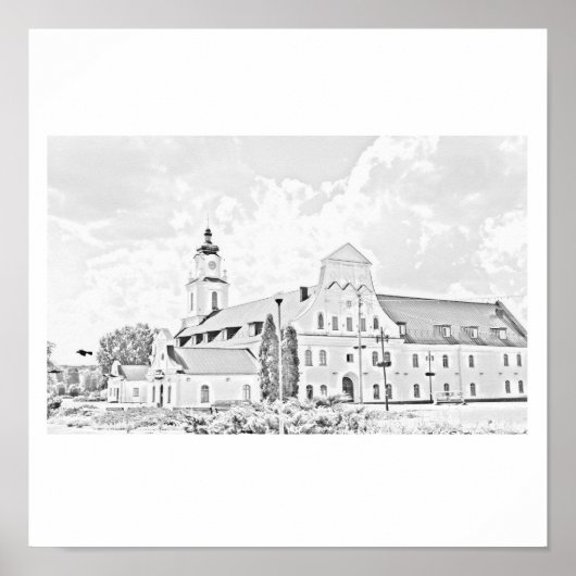 Belarus Orsha gestileerde architectuur schets post Poster (Voorkant)