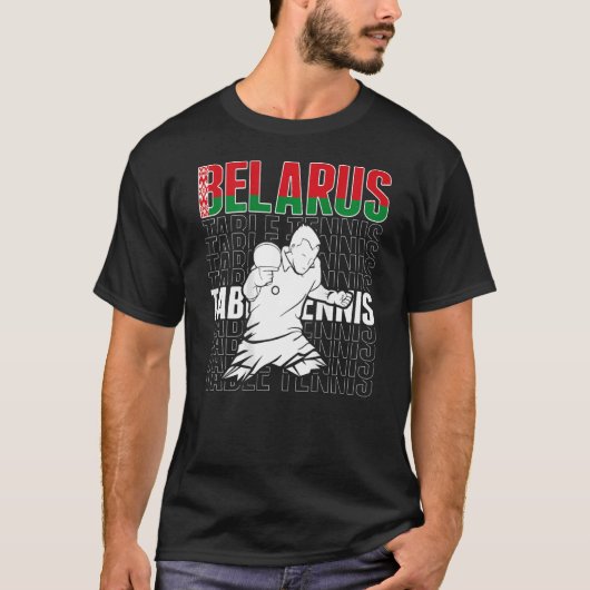 Belarus Table Tennis Support Belarusian Ping Pong T-shirt (Voorkant)