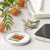 Belarus Wit-Rood-Groene Vlag Persoonlijk Sleutelhanger (Zijkant)