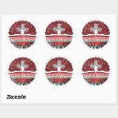 Belarus Wit-Rusland Schweizer Schweiz Baum Wurzel Ronde Sticker (Vel)