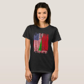 BELARUSIAN ROOTS Half-American Flag BELARUS FLAG T-shirt (Voorkant volledig)