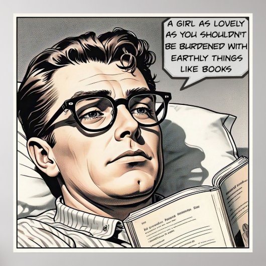 Belast met boeken 1950's Romance Comic Poster (Voorkant)