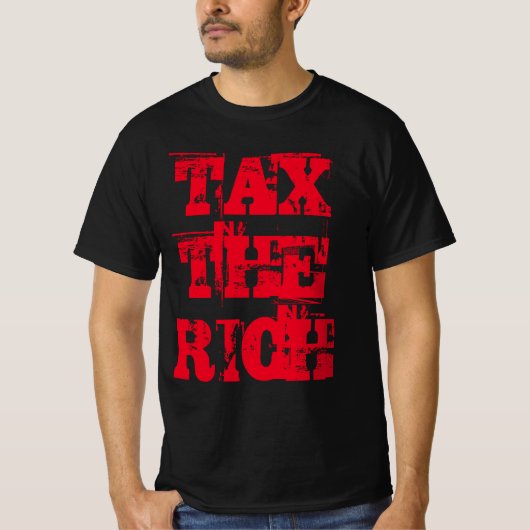 BELASTING DE RICH Woke Socialist Progressive Typog T-shirt (Voorkant)