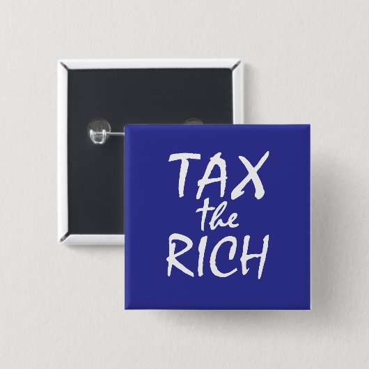 Belasting de Rijken Vierkante Button 5,1 Cm (Voorkant /achterkant)