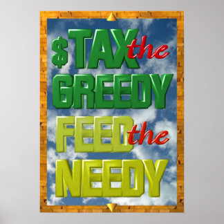 Belasting het hebzuchtige Diervoer het Needy poste Poster