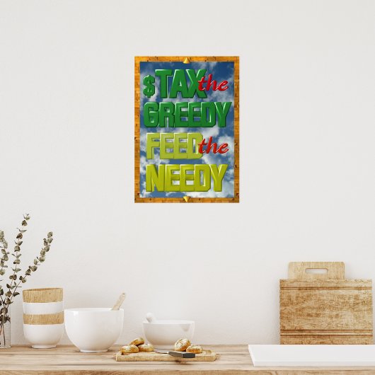 Belasting het hebzuchtige Diervoer het Needy poste Poster (Keuken)