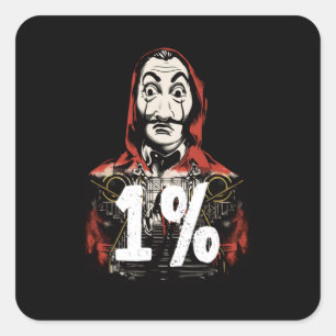 Belasting Het Rijke Masker Vierkante Sticker