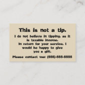 Belasting is diefstal: Tip-kaart Visitekaartje (Achterkant)