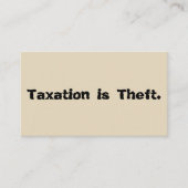 Belasting is diefstal: Tip-kaart Visitekaartje (Voorkant)