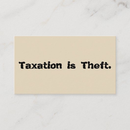 Belasting is diefstal: Tip-kaart Visitekaartje (Voorkant)