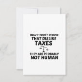 BELASTING IS NIET MENSELIJK BEDANKKAART (Voorkant)