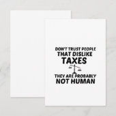 BELASTING IS NIET MENSELIJK BEDANKKAART (Voorkant / Achterkant)