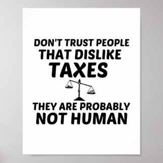 BELASTING IS NIET MENSELIJK POSTER