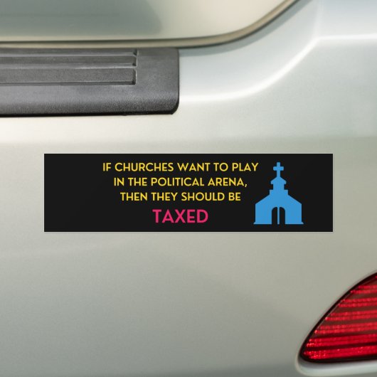 Belasting op de kerk bumpersticker (Op auto)