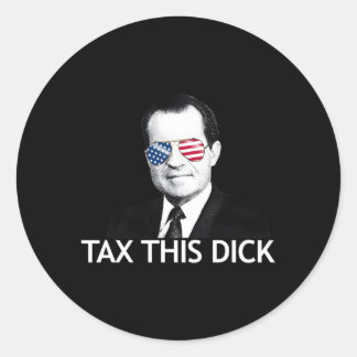 Belasting op deze dikke President Nixon-belasting Ronde Sticker