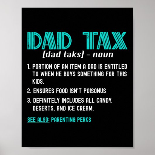 Belasting Shirt Grappig Papa Belasting Definitie V Poster (Voorkant)