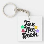 Belasting voor de rijken - antikapitalistisch sleutelhanger (Voorkant)